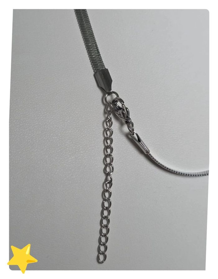 Collier maille serpent plate 4mm 51-56cm acier inoxydable - photo numéro 3
