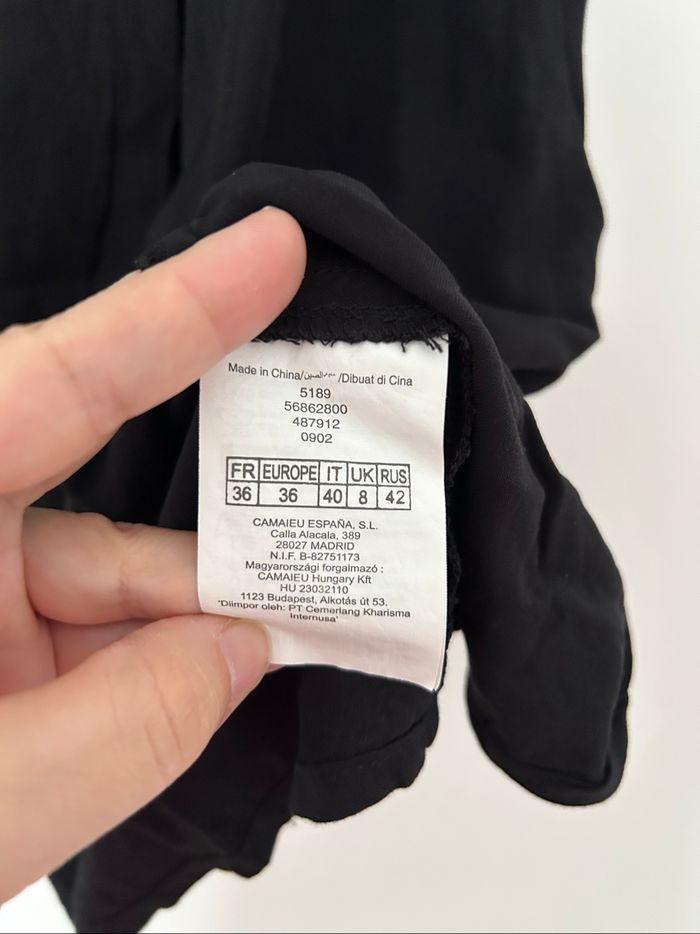 Robe noire manches courtes décolleté zippé avec poches Camaïeu 36 - photo numéro 5