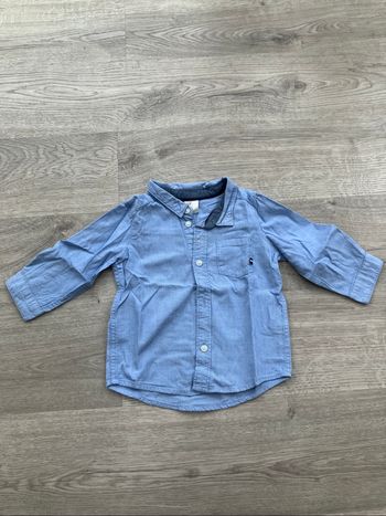 Belle chemise bleu claire manches longues - 9 mois - H&M