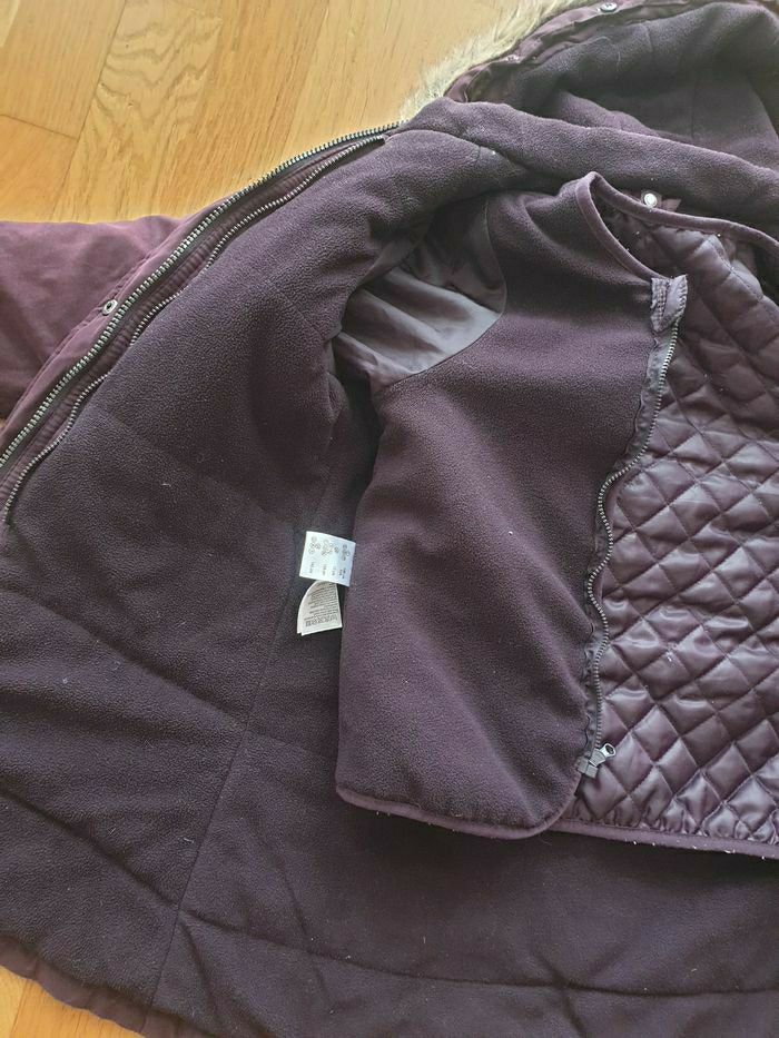 doudoune violette 10 ans Vertbaudet doublure et capuche amovibles - photo numéro 3