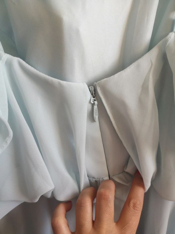 Robe longue de cérémonie bleu clair brume - photo numéro 7