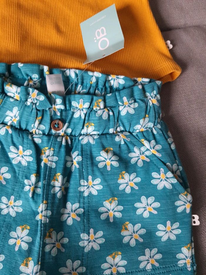 Ensemble Obaïbi t-shirt et short taille 6 mois neuf avec étiquettes - photo numéro 4
