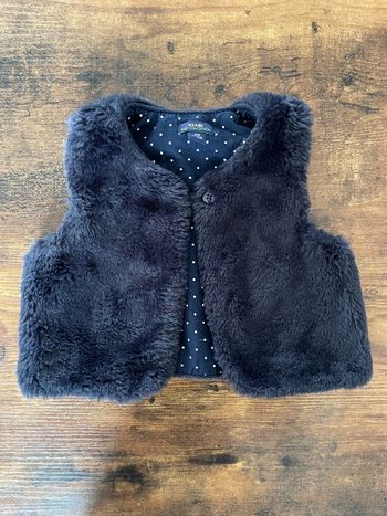 Veste / Boléro imitation fourrure bleu nuit