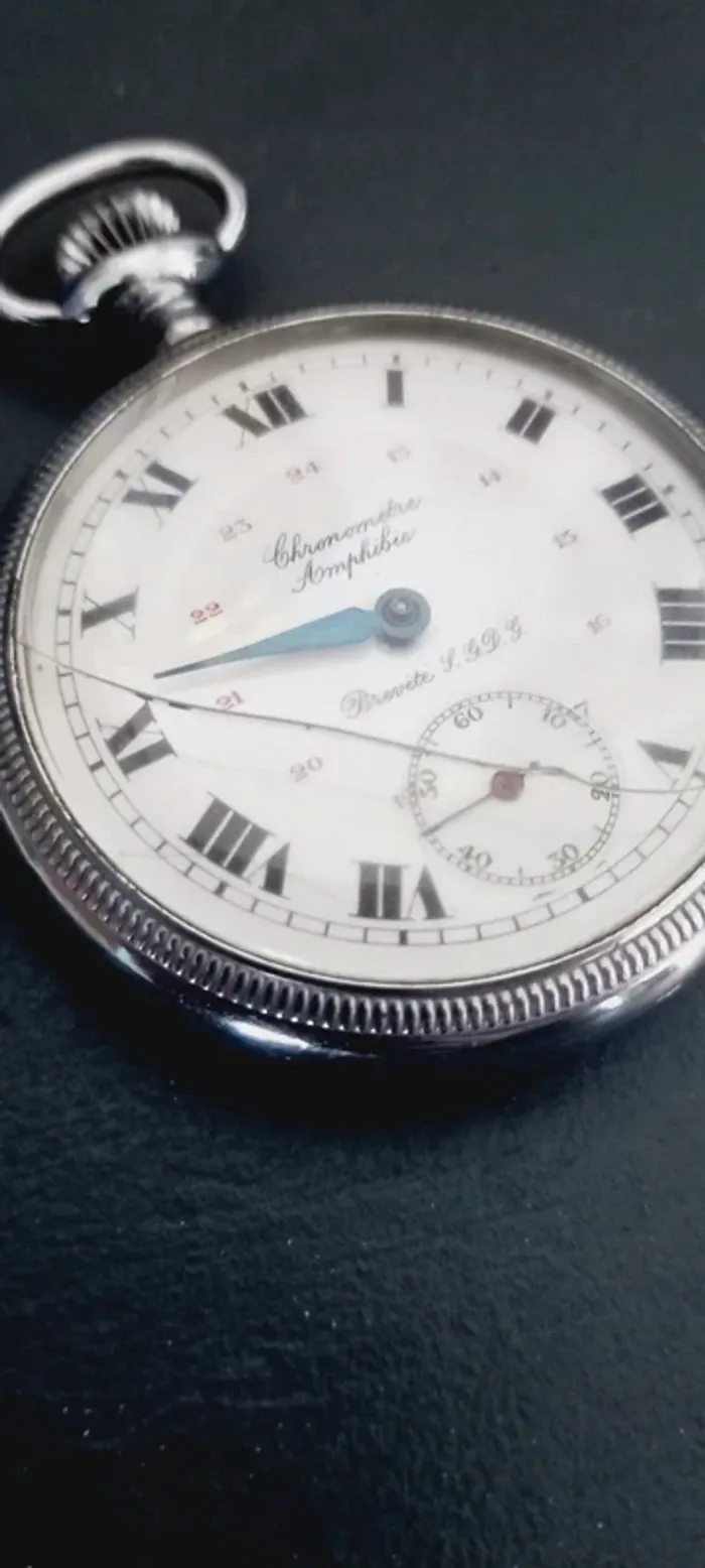 Montre à Gousset - Chronomètre Amphibie - Brevété S.G.D.G - Vintage - photo numéro 6