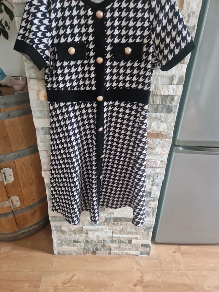 Robe grossesse patineuse pied de poule 👗 - photo numéro 6