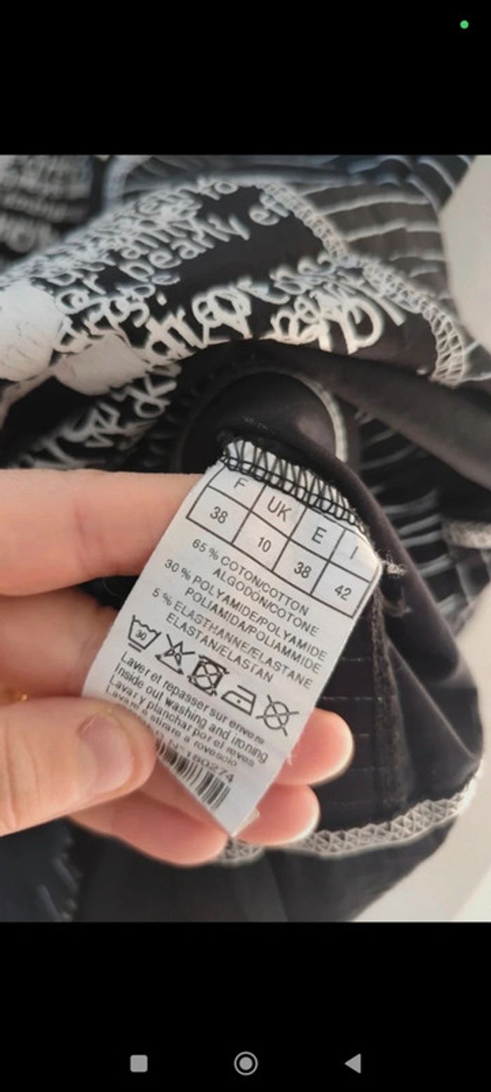 Robe légère noire à motifs blancs taille 38 - photo numéro 6