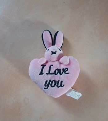 Peluche lapin i love you