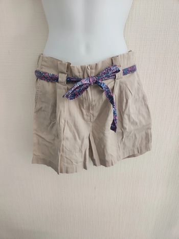 Short beige ceinture fleuri Orchestra 12 ans taille réglable