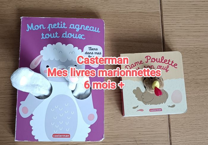 LOT : 2 livres Mes Livres Marionnettes agneau et poulette 6 mois +