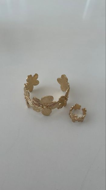 Parure bracelet et bague en acier inoxydable