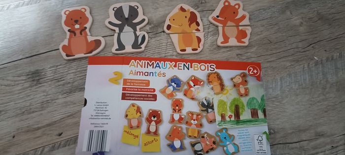 Petits animaux en bois aimantés - photo numéro 2