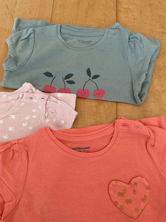 Lot de 4 tee shirts manches courtes - 12 mois - photo numéro 3