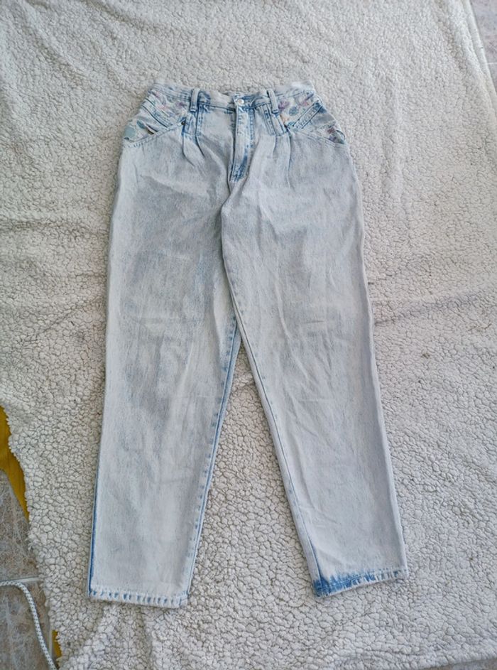 Rare Stefano vintage imprimé pastel années 80 - coupe carotte taille haute - photo numéro 5