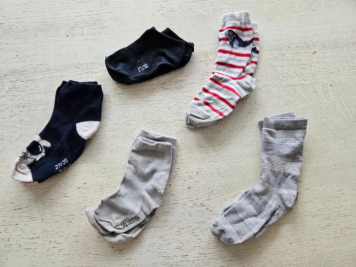 Lot de 5 chaussettes enfants tailles 21-30, confortables et colorées, pour enfant 3 ans