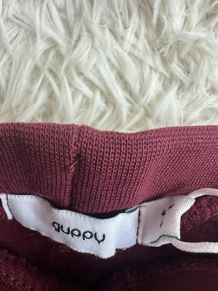 Pantalon molleton bordeaux et cœur guppy taille 6 mois - photo numéro 4