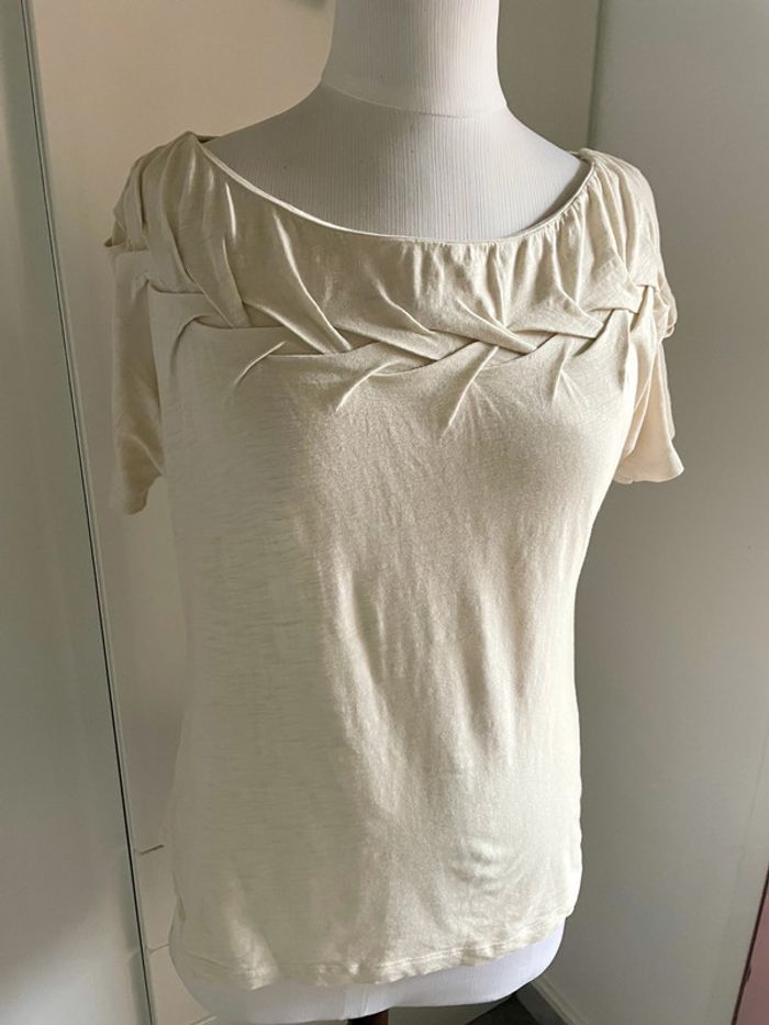 T-shirt col tressé MNG taille 38 - photo numéro 2
