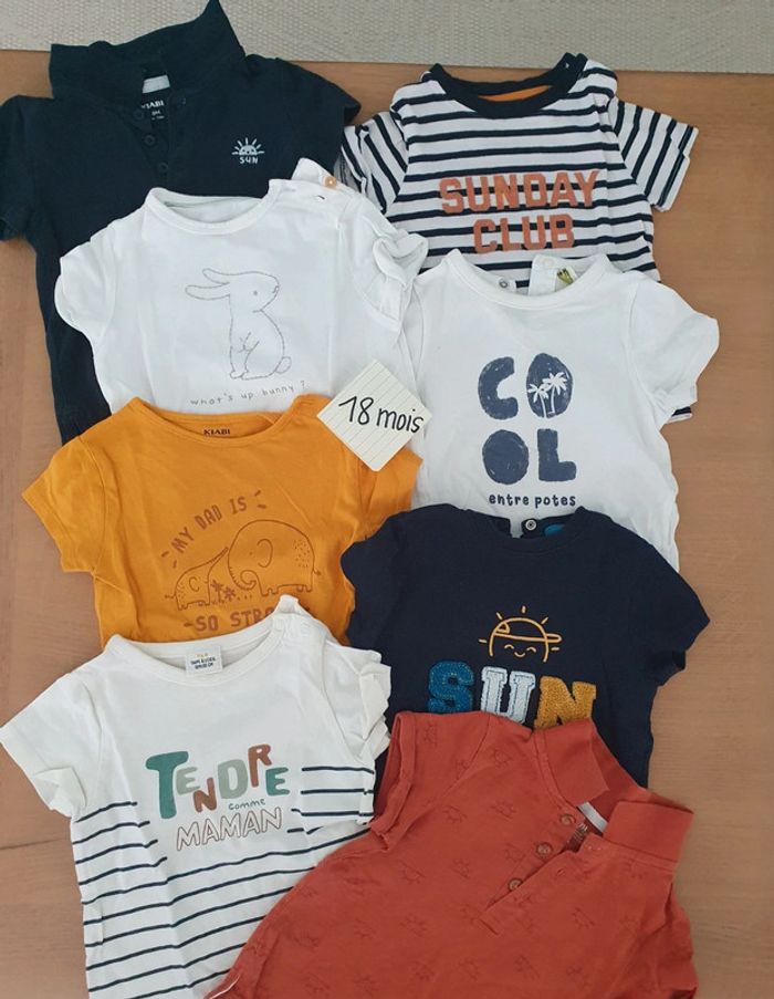Lot t-shirts manches courtes 18 mois