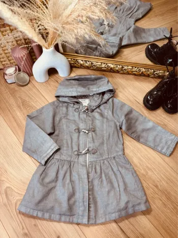 Taille 3 ans trench fille Obaibi gris satiné 🌸