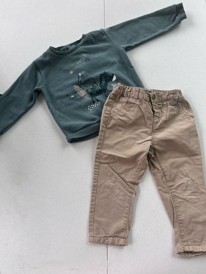 Ensemble tenu pull petit béguin pantalon Kiabi  Taille 24 mois Très bon état   Prix que sur les lots         #bebefille6mois   #bebegarcon #naissance #naissancegarcon #nourrisson #maternité #sacfemme #grossesse #ensemblebebe #prixnegociable #prixlots #cha