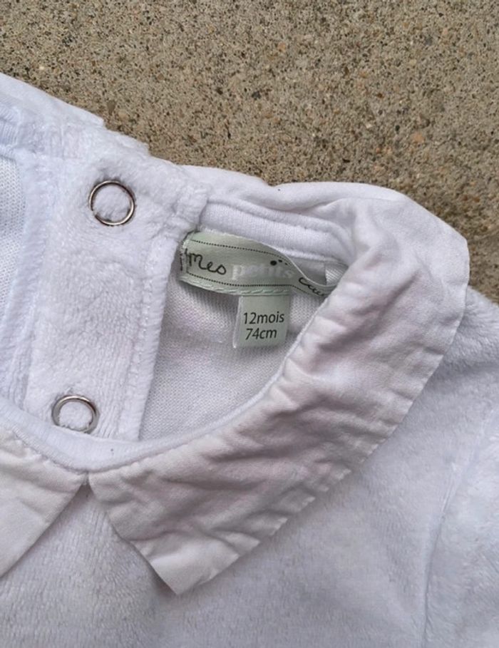 Pyjama velours col Claudine bébé fille 74 cm Mes Petits Cailloux - photo numéro 5