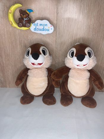 Lot de  2 peluches écureuil Tic&Tac Disneyland