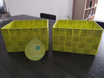  2 paniers de rangement vert anis 