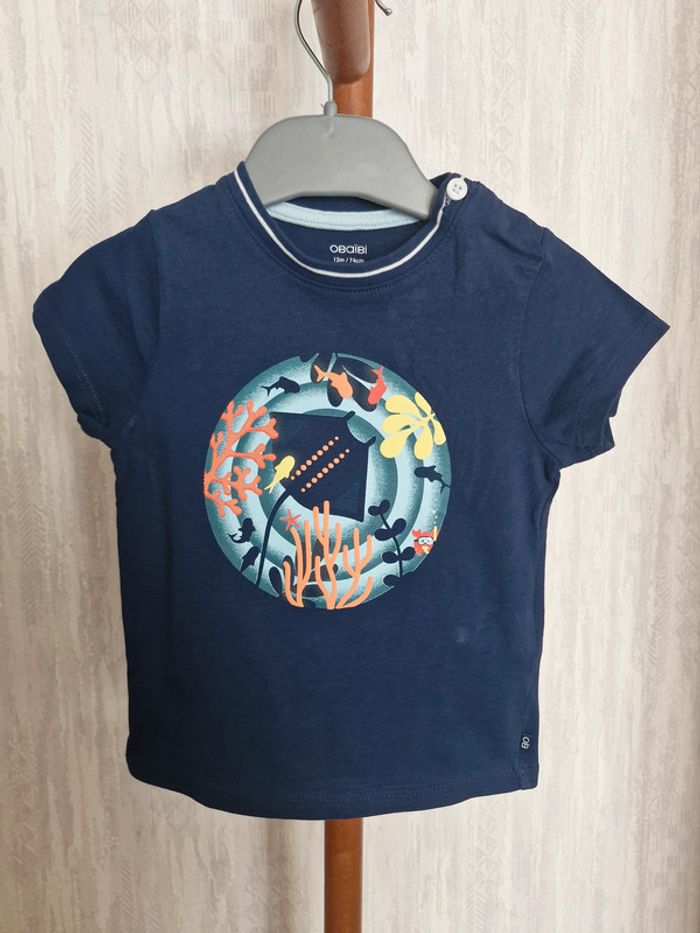 T-shirt manches courtes bébé 12 mois Obaïbi Coton