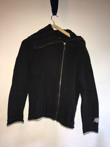 48 - Pull-over mixte Dorotennis noir avec grand col