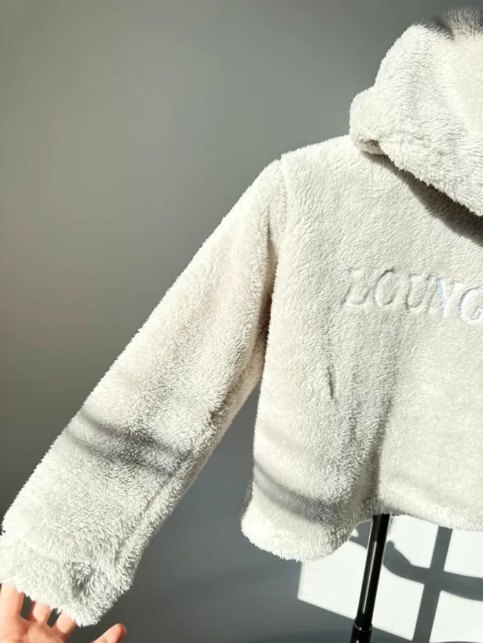 Pull sweat moumoute à capuche Lounge XS beige - photo numéro 5