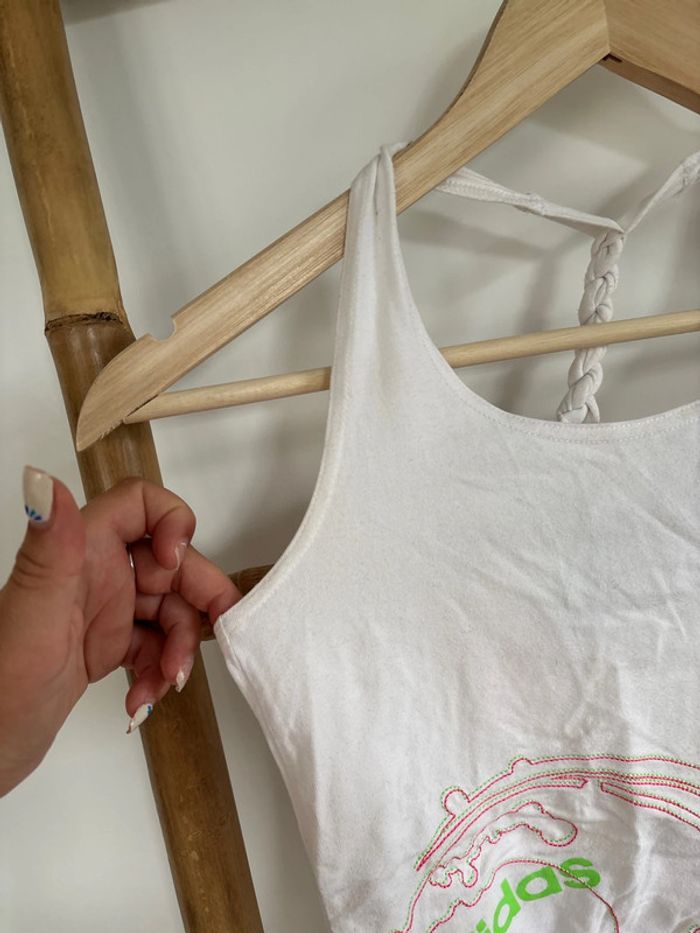 débardeur blanc adidas taille 10 ans - photo numéro 5