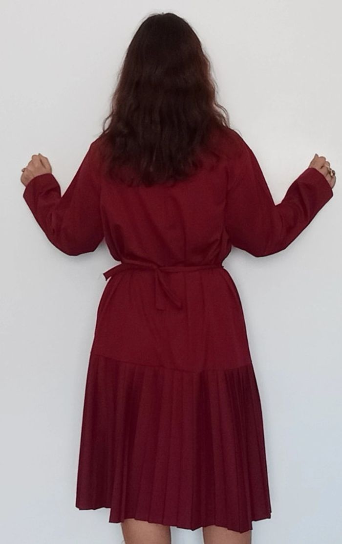 Superbe robe bordeaux vintage taille 50 - photo numéro 7