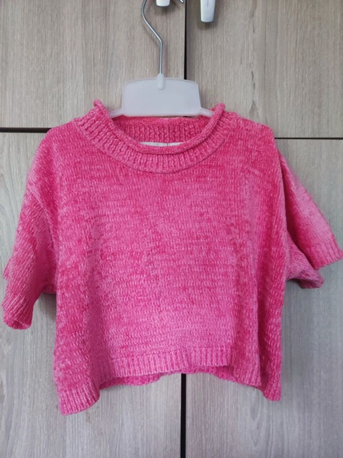 Pull court rose fluo 6 ans Kiabi