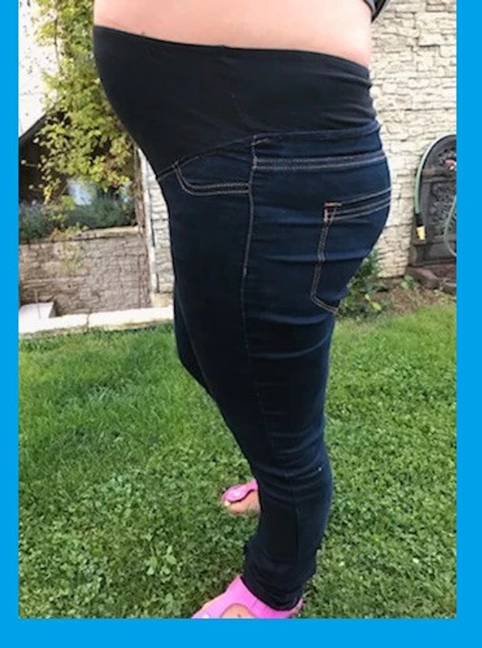 Pantalon de maternité bleu foncé effet jeans T: 42 - photo numéro 5
