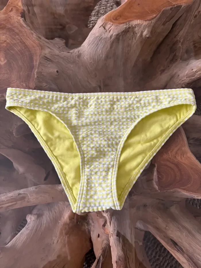 Bas de maillot de bain Roxy jaune blanc S carreaux - photo numéro 2
