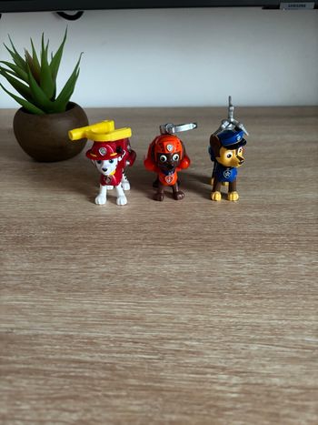 Lot 3 figurines crochet mécanisme Zuma Chase Marcus pat patrouille