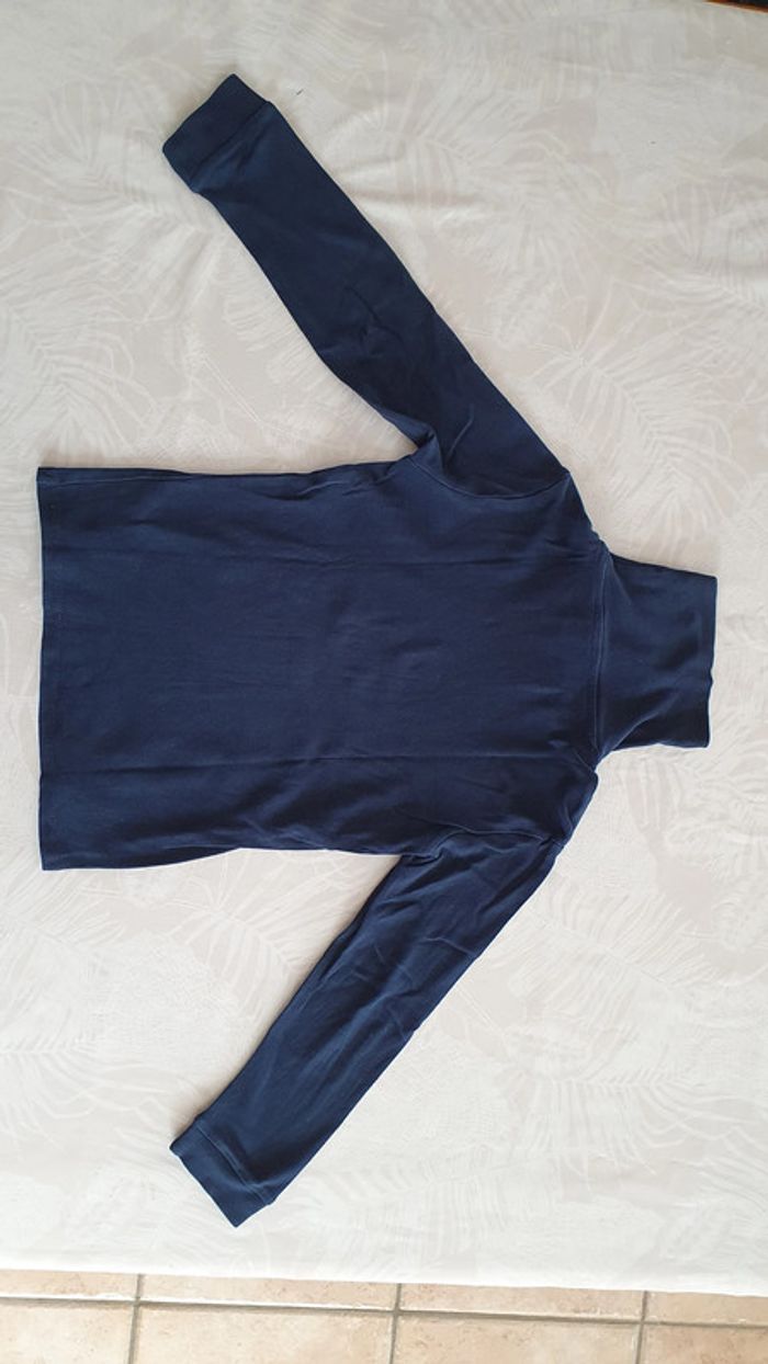 Teeshirt col roulé à manches longues bleu marine 6-7ans - photo numéro 4
