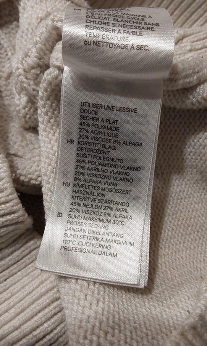 Pull blanc cassé torsadées mailles irlandaises T 36 - photo numéro 6