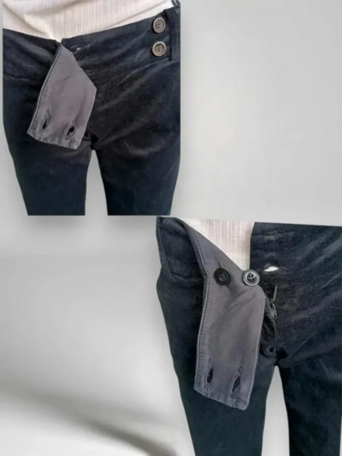 Pantalon effet velours PINKO , large évasé, T basse ceinturé ,texture extensible ,coton et rayon - photo numéro 6