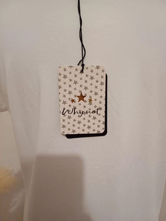 T-Shirt blanc neuf avec motifs Made with Love taille S/M 36/38 - photo numéro 6