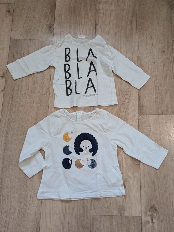 Lot 17 tee-shirt manches longues 12 Mois 74cm - photo numéro 8