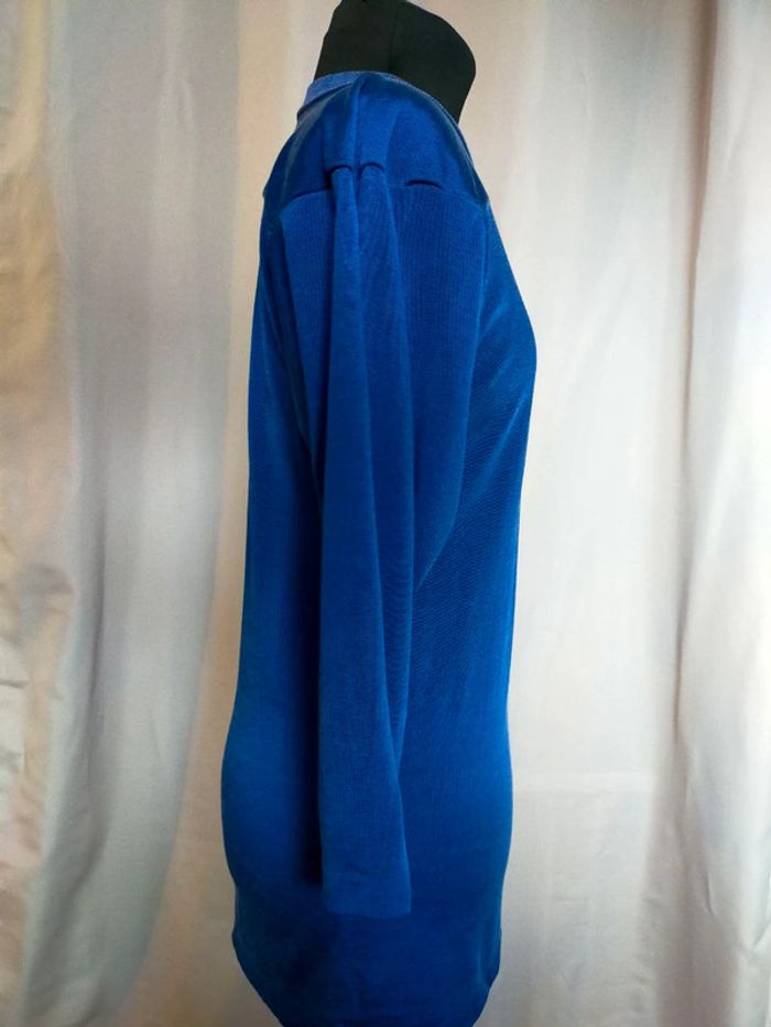 Haut long / mini-robe bleu vintage – Champion – T. S - photo numéro 6