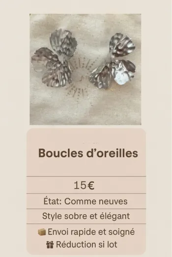 Boucles d’oreilles fleurs argenté
