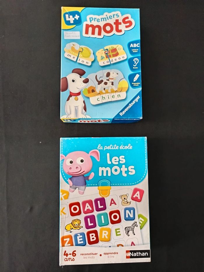 Lot de 2 jeux Premiers mots et la petite école les mots Nathan Ravensburger 4 ans
