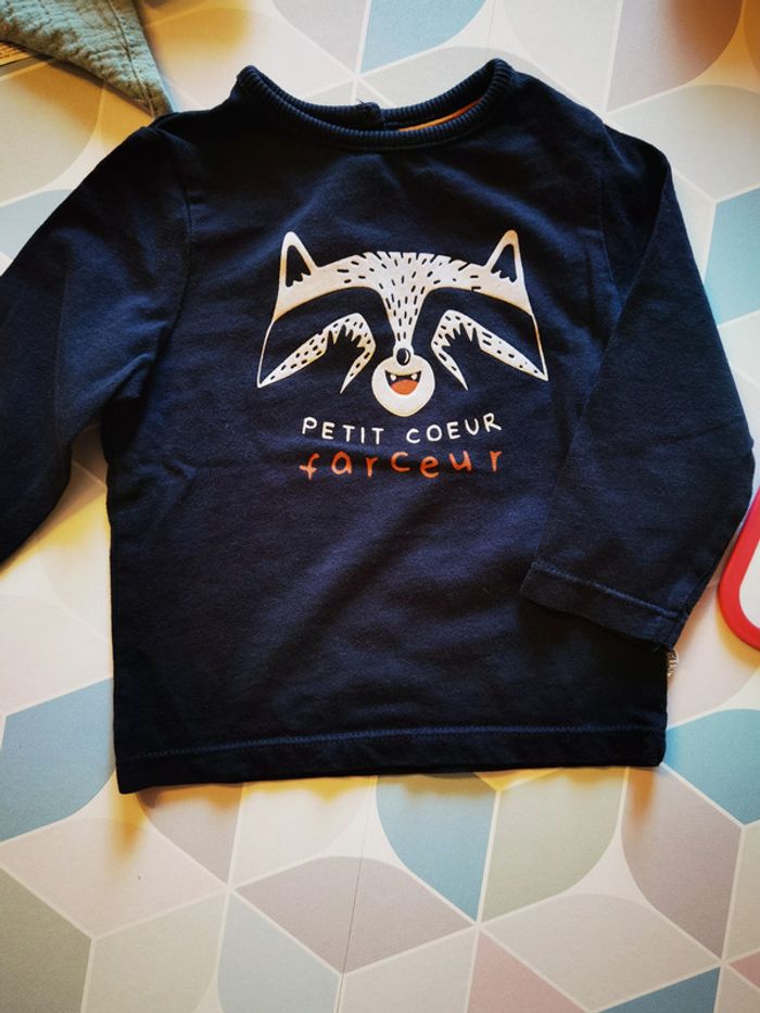 D1374 - tee-shirt garçon 9 mois - photo numéro 2