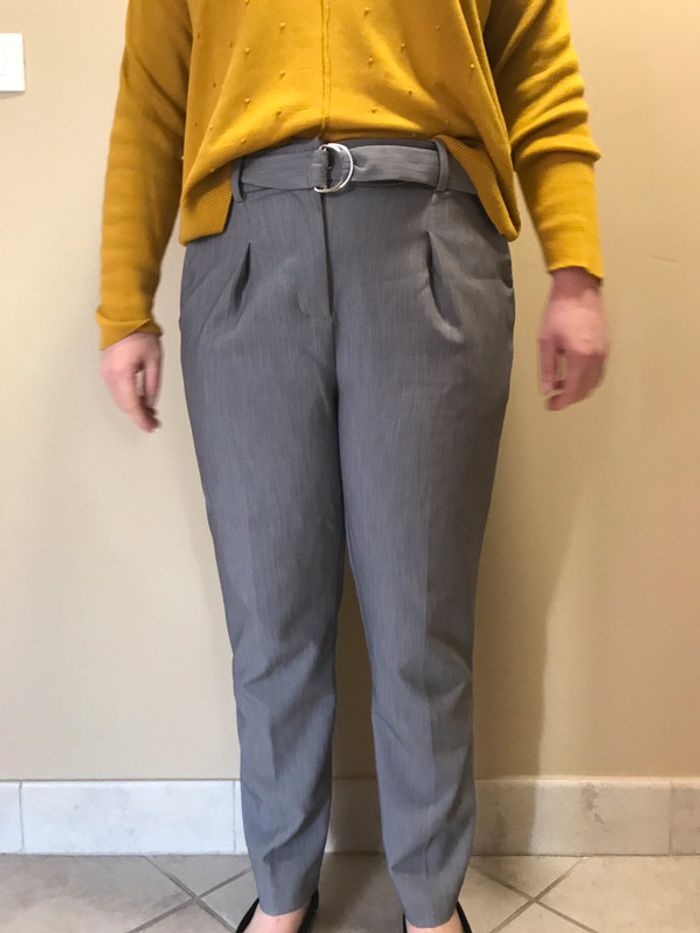 Pantalon taille haute gris