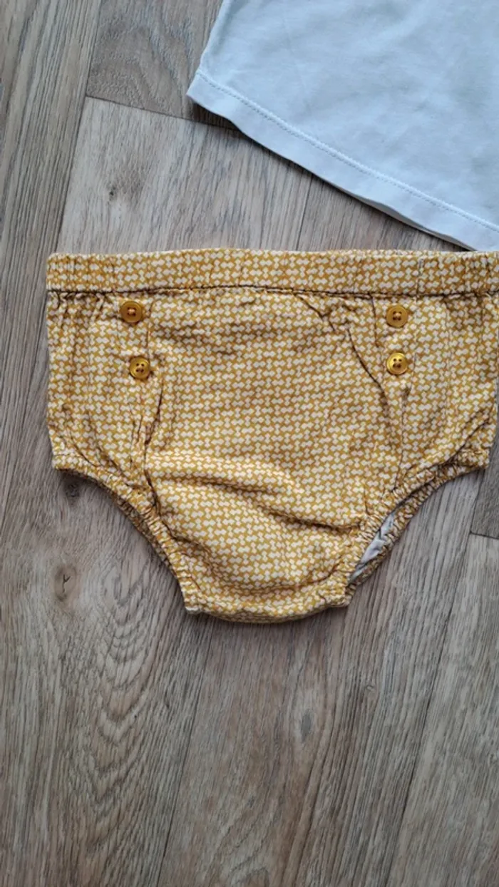 Ensemble bloomer et t-shirt 12 mois fille Mango et Boutchou - photo numéro 2