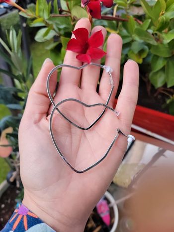 Clips creoles coeur acier silver