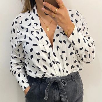 Superbe Blouse Croisé Style Cache Coeur Imprimée Taille 40-42