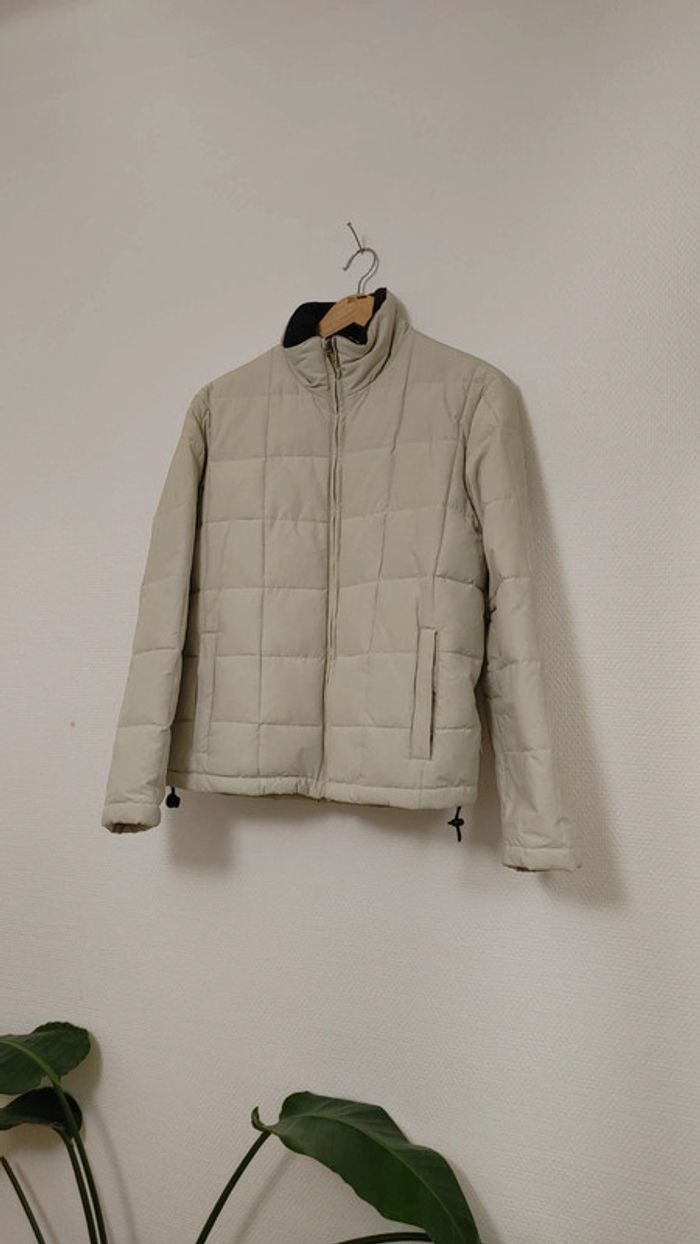 Grosse veste doudoune matelassée homme imperméable duvet plume blanc cassé beige chaude épaisse - photo numéro 2
