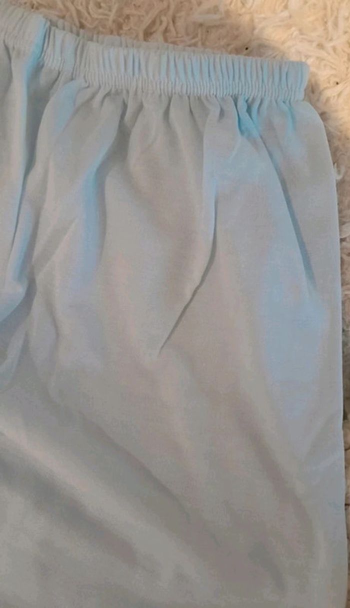 Pyjama femme bleu ciel, imprimé fleurs, taille M - photo numéro 6